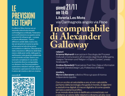 Presentazione di “Incomputabile” di Alexander Galloway – 21 Novembre Libreria Les Mots